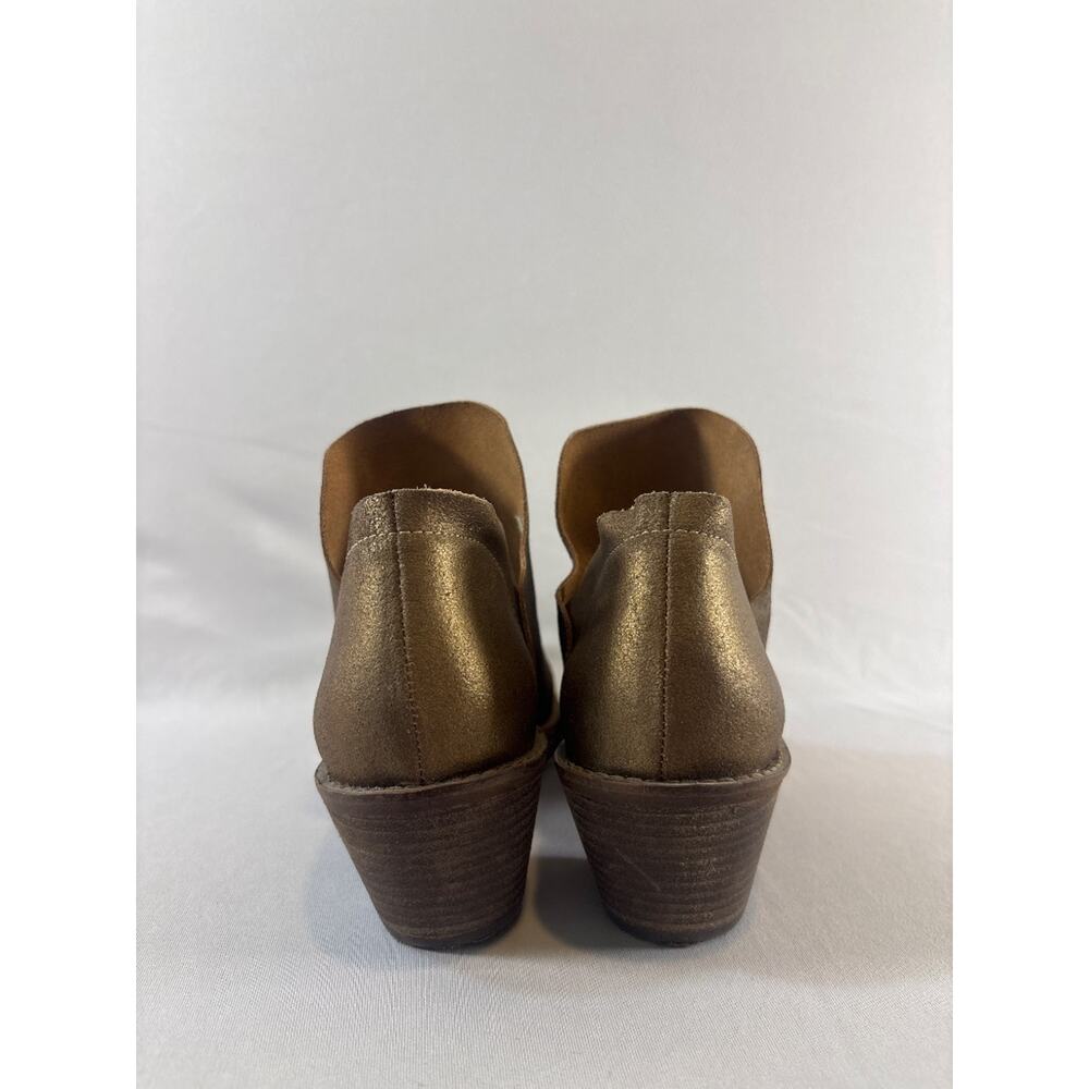 Anthropologie Kelsi Dagger Brooklyn Bronze Metallic Leather Bootie 10 Western - Picture 4 of 6